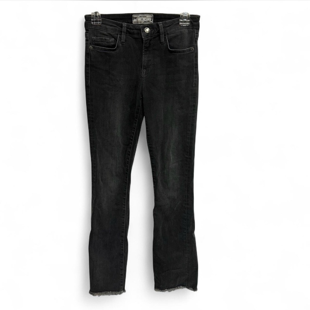 Free People Dark Charcoal Cropped Jeans